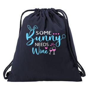 Funny Bunny Happy Easter Day Some Bunny Needs Wine Meaningful Gift Drawstring Bag