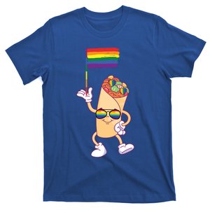 Funny Burrito Holding Lgbt Flag Rainbow Pride Month Great Gift T-Shirt