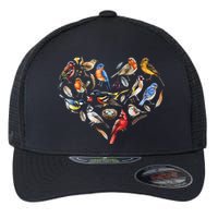 Forest Bird Heart Watching Cardinal Goldfinch Wren Chickadee Flexfit Unipanel Trucker Cap