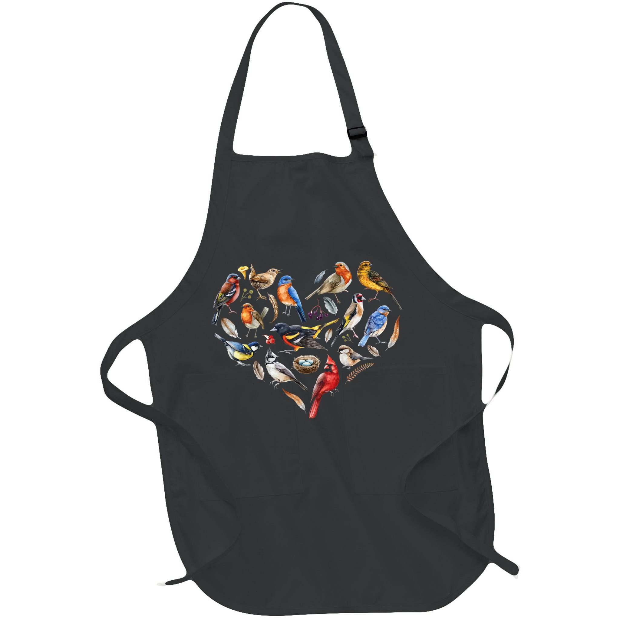 Forest Bird Heart Watching Cardinal Goldfinch Wren Chickadee Apron