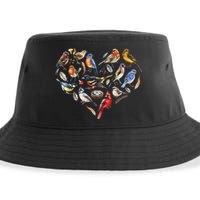 Forest Bird Heart Watching Cardinal Goldfinch Wren Chickadee Sustainable Bucket Hat