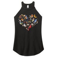 Forest Bird Heart Watching Cardinal Goldfinch Wren Chickadee Women's Perfect Tri Rocker Tank
