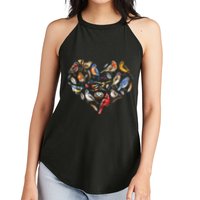 Forest Bird Heart Watching Cardinal Goldfinch Wren Chickadee Women's Perfect Tri Rocker Tank