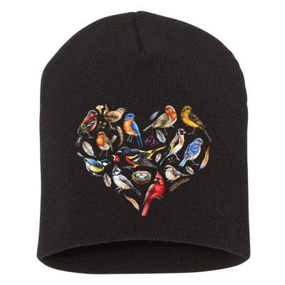 Forest Bird Heart Watching Cardinal Goldfinch Wren Chickadee Short Acrylic Beanie