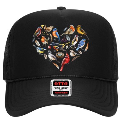 Forest Bird Heart Watching Cardinal Goldfinch Wren Chickadee Trucker Hat