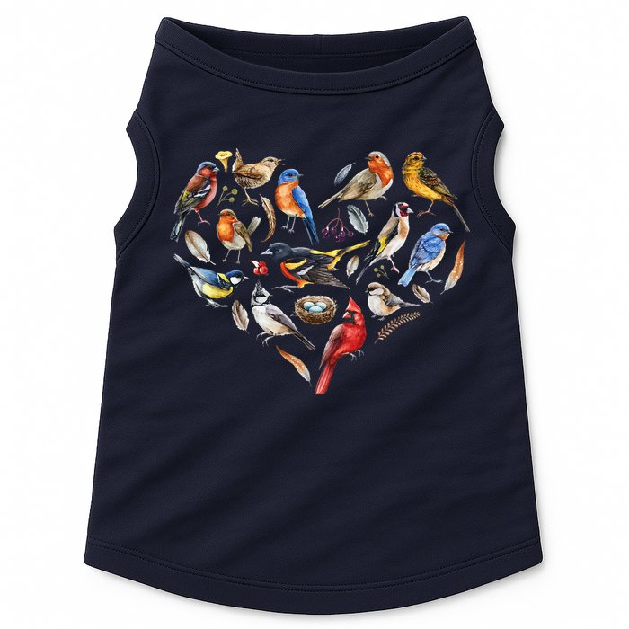 Forest Bird Heart Watching Cardinal Goldfinch Wren Chickadee Doggie Tank
