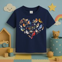 Forest Bird Heart Watching Cardinal Goldfinch Wren Chickadee Toddler T-Shirt
