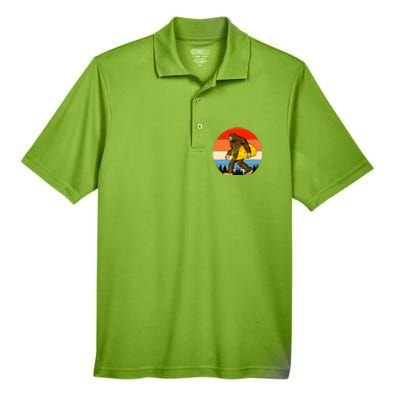 Funny Bigfoot Holding A Taco Gift Funny Taco Gift Men's Origin Performance Pique Polo