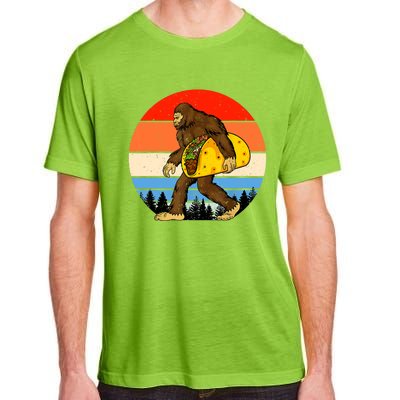 Funny Bigfoot Holding A Taco Gift Funny Taco Gift Adult ChromaSoft Performance T-Shirt