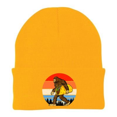 Funny Bigfoot Holding A Taco Gift Funny Taco Gift Knit Cap Winter Beanie