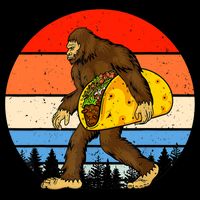 Funny Bigfoot Holding A Taco Gift Funny Taco Gift Impact Tech Backpack