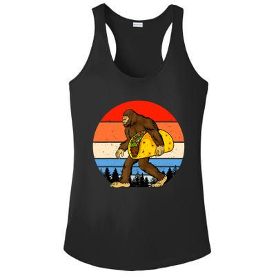 Funny Bigfoot Holding A Taco Gift Funny Taco Gift Ladies PosiCharge Competitor Racerback Tank