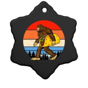 Funny Bigfoot Holding A Taco Gift Funny Taco Gift Ceramic Star Ornament