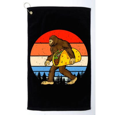 Funny Bigfoot Holding A Taco Gift Funny Taco Gift Golf Towel