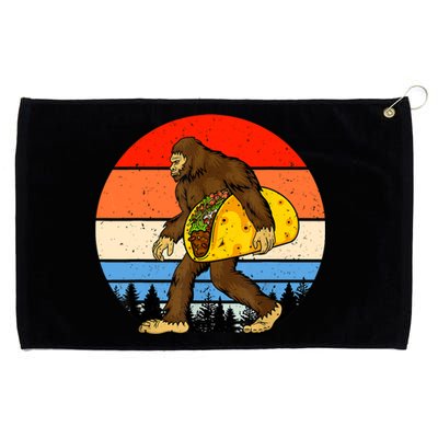 Funny Bigfoot Holding A Taco Gift Funny Taco Gift Grommeted Golf Towel