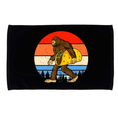 Funny Bigfoot Holding A Taco Gift Funny Taco Gift Microfiber Hand Towel