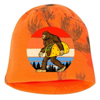 Funny Bigfoot Holding A Taco Gift Funny Taco Gift Kati - Camo Knit Beanie