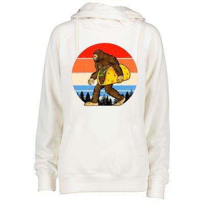 Funny Bigfoot Holding A Taco Gift Funny Taco Gift Womens Funnel Neck Pullover Hood