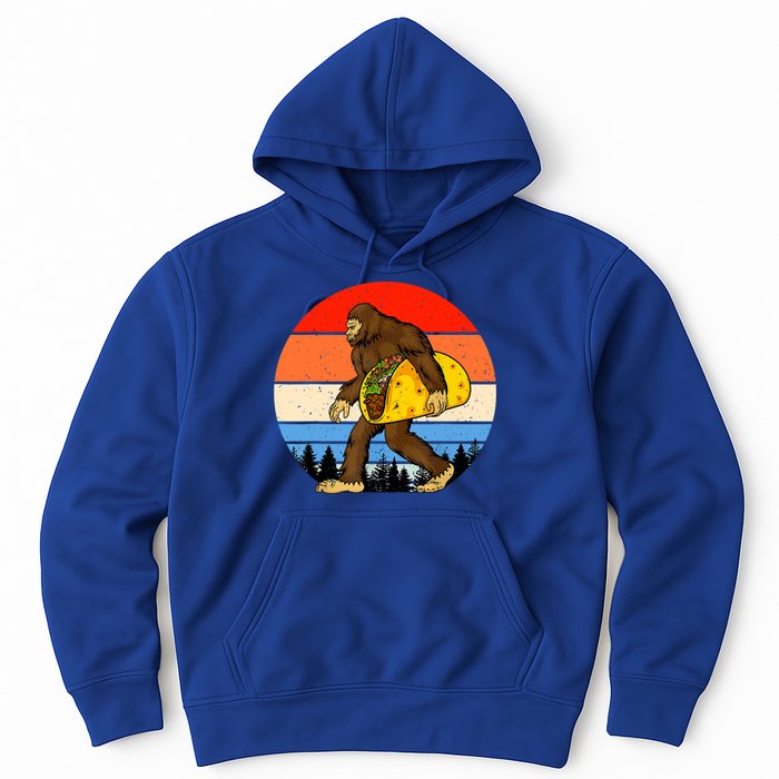 Funny Bigfoot Holding A Taco Gift Funny Taco Gift Hoodie