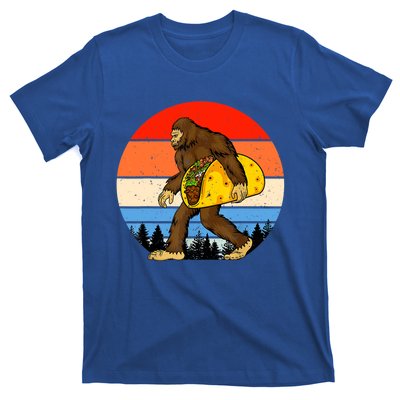 Funny Bigfoot Holding A Taco Gift Funny Taco Gift T-Shirt