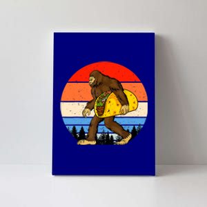 Funny Bigfoot Holding A Taco Gift Funny Taco Gift Canvas