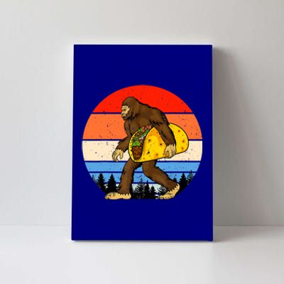 Funny Bigfoot Holding A Taco Gift Funny Taco Gift Canvas