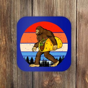 Funny Bigfoot Holding A Taco Gift Funny Taco Gift Coaster