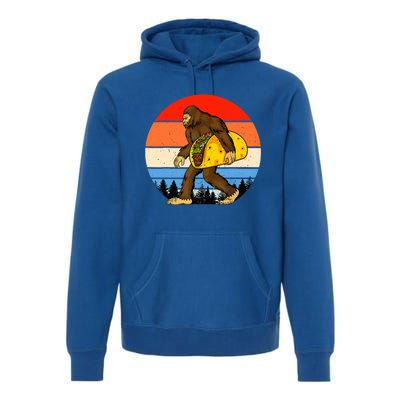 Funny Bigfoot Holding A Taco Gift Funny Taco Gift Premium Hoodie