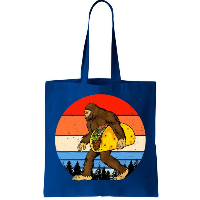 Funny Bigfoot Holding A Taco Gift Funny Taco Gift Tote Bag