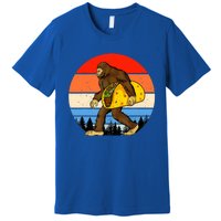 Funny Bigfoot Holding A Taco Gift Funny Taco Gift Premium T-Shirt