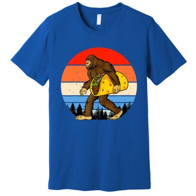 Funny Bigfoot Holding A Taco Gift Funny Taco Gift Premium T-Shirt