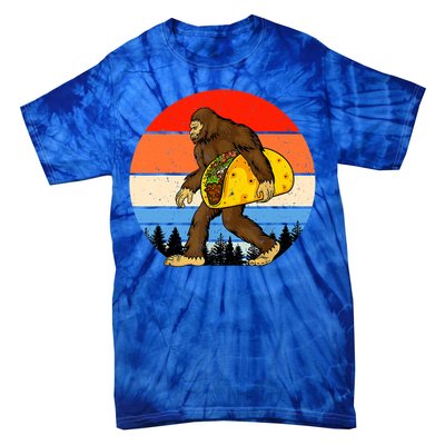 Funny Bigfoot Holding A Taco Gift Funny Taco Gift Tie-Dye T-Shirt