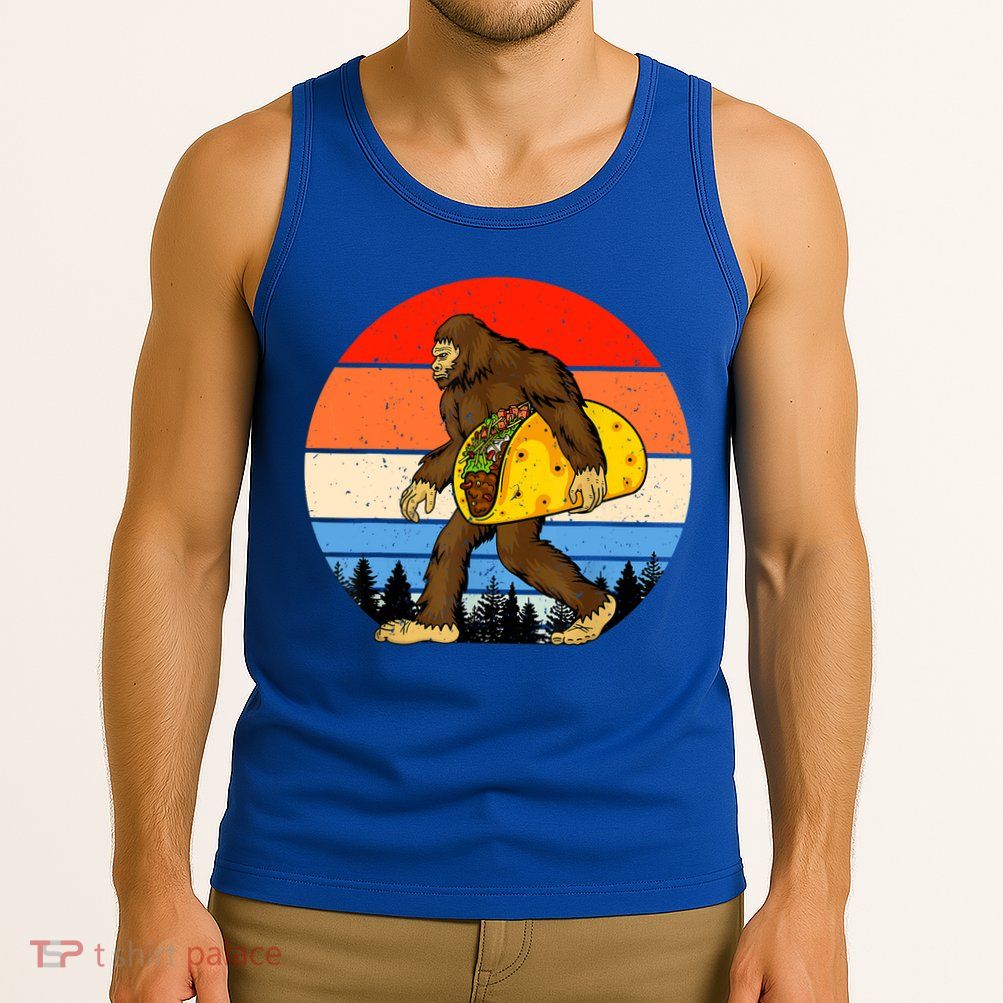 Funny Bigfoot Holding A Taco Gift Funny Taco Gift Tank Top