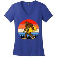 Funny Bigfoot Holding A Taco Gift Funny Taco Gift Women's V-Neck T-Shirt