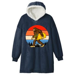 Funny Bigfoot Holding A Taco Gift Funny Taco Gift Hooded Wearable Blanket