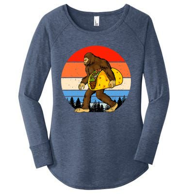 Funny Bigfoot Holding A Taco Gift Funny Taco Gift Women's Perfect Tri Tunic Long Sleeve Shirt