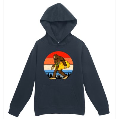 Funny Bigfoot Holding A Taco Gift Funny Taco Gift Urban Pullover Hoodie