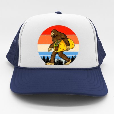 Funny Bigfoot Holding A Taco Gift Funny Taco Gift Trucker Hat