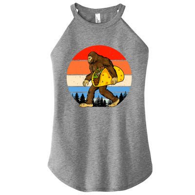 Funny Bigfoot Holding A Taco Gift Funny Taco Gift Women's Perfect Tri Rocker Tank