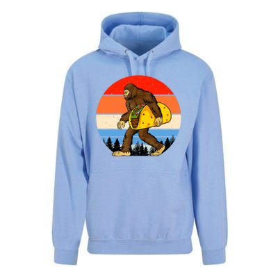 Funny Bigfoot Holding A Taco Gift Funny Taco Gift Unisex Surf Hoodie