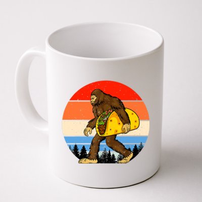 Funny Bigfoot Holding A Taco Gift Funny Taco Gift Coffee Mug