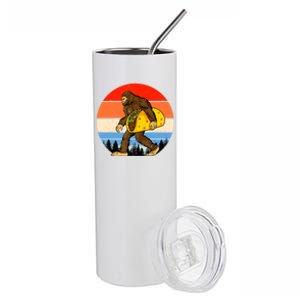 Funny Bigfoot Holding A Taco Gift Funny Taco Gift Stainless Steel Tumbler