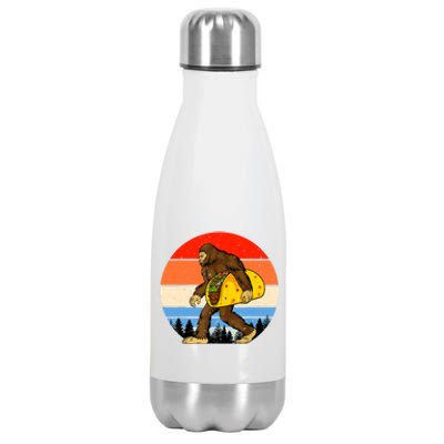 Funny Bigfoot Holding A Taco Gift Funny Taco Gift Stainless Steel Insulated Water Bottle