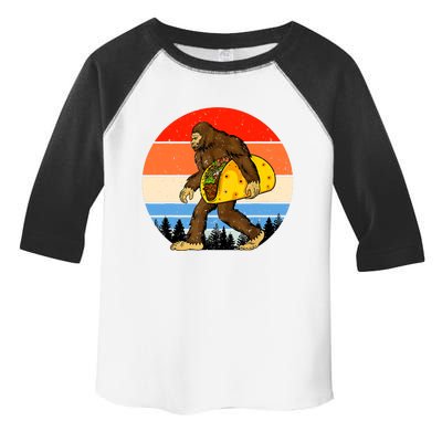 Funny Bigfoot Holding A Taco Gift Funny Taco Gift Toddler Fine Jersey T-Shirt