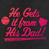 Funny Baseball He Gets It From His Dad Baseball Family Funny Gift 7 Panel Mesh Trucker Snapback Hat