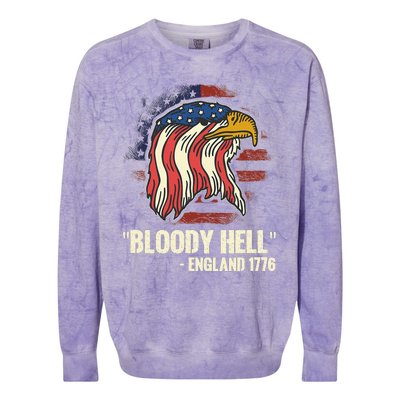 Funny Bloody Hell England July 4th 1776 Colorblast Crewneck Sweatshirt