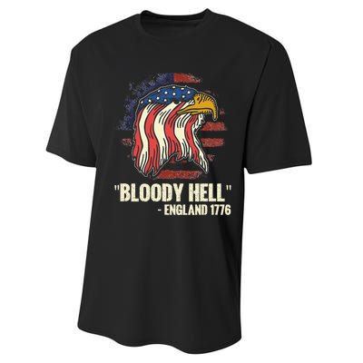 Funny Bloody Hell England July 4th 1776 Performance Sprint T-Shirt