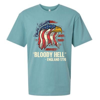 Funny Bloody Hell England July 4th 1776 Sueded Cloud Jersey T-Shirt