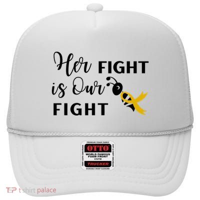 Funny Bee Her Fight Is Our Fight High Crown Mesh Back Trucker Hat