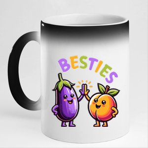 Funny Besties Hilarious Naughty Humor Joke Saying Gag  11oz Black Color Changing Mug